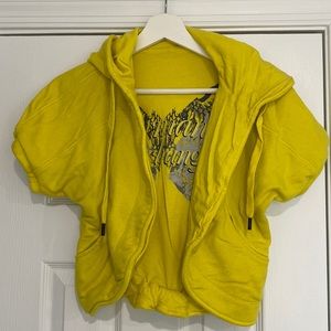 Armani Exchange Cropped Short Sleeve Sweater (reversible)